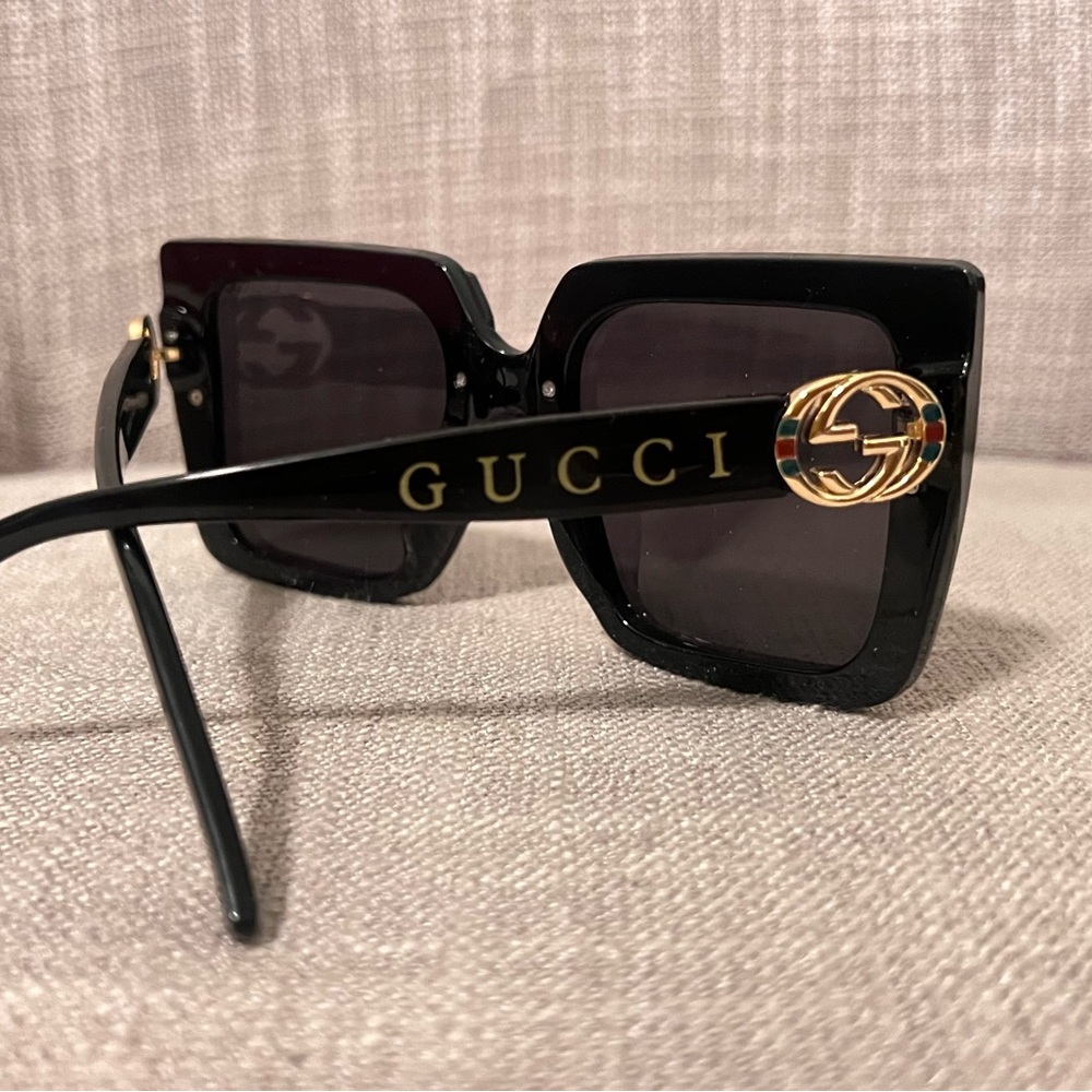 New GUCCI GG8932 64 11-149 Cat Eye, Square Sunglasses Brand Logo Black